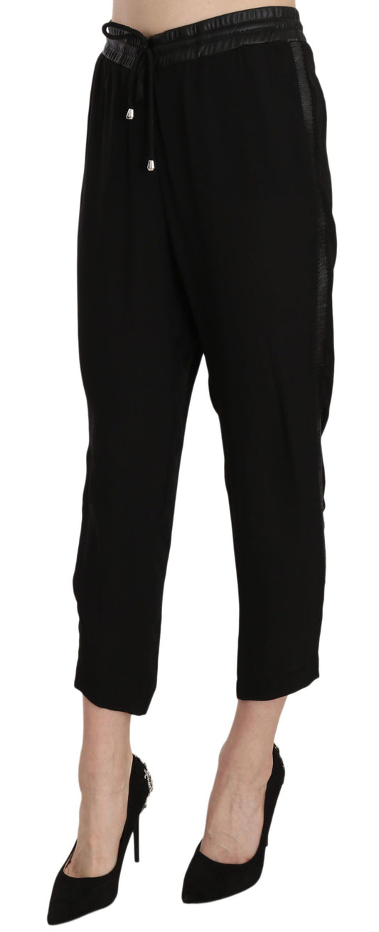 Guess Chic cropped pants with a high waist in elegant black