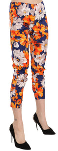 Load image into Gallery viewer, LANACAPRINA skinny mid-waist trousers with a floral pattern
