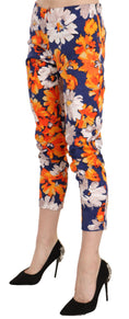 Load image into Gallery viewer, LANACAPRINA skinny mid-waist trousers with a floral pattern
