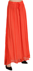 Load image into Gallery viewer, Jucca Elegant maxi skirt in orange with pleats
