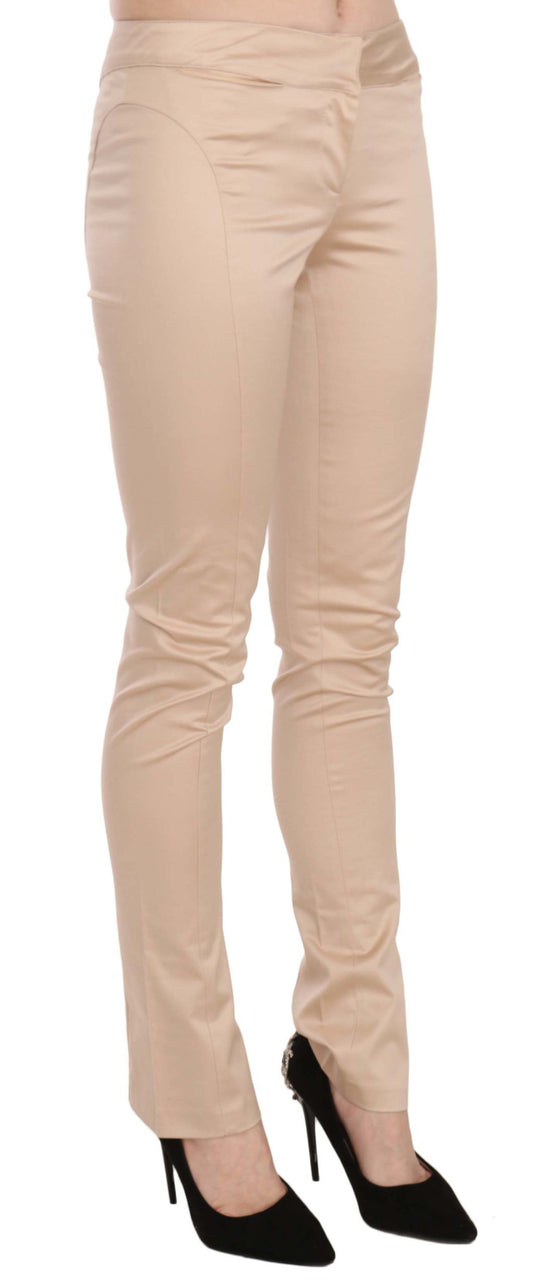 Just Cavalli Elegant cream low waist skinny trousers