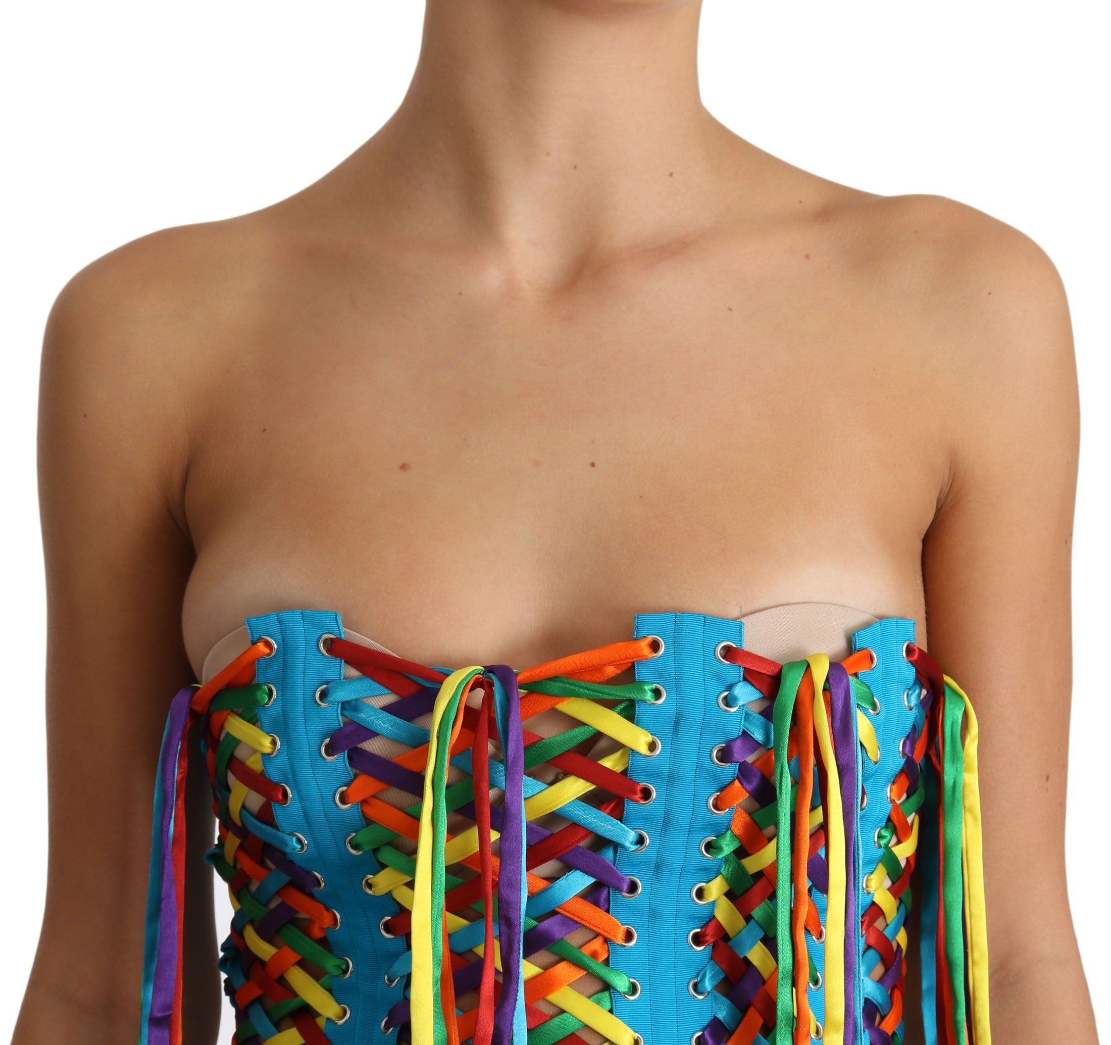 Dolce & Gabbana Multicolor Trägerloses Bustier Korsett-Top