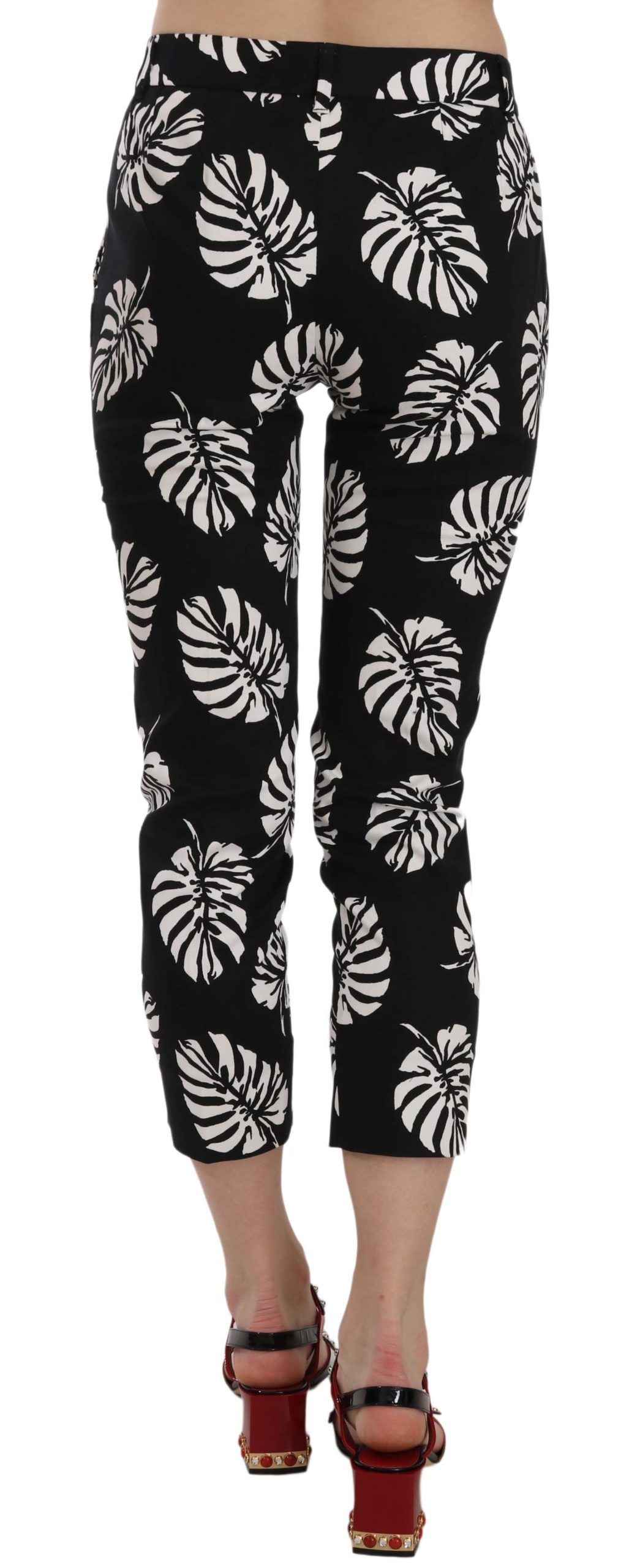 Dolce & Gabbana Elegante Skinny Capri mit Palmenprint