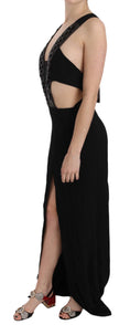 Load image into Gallery viewer, John Richmond Elegant flared maxi evening dress with crystal accents
