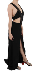 Load image into Gallery viewer, John Richmond Elegant flared maxi evening dress with crystal accents
