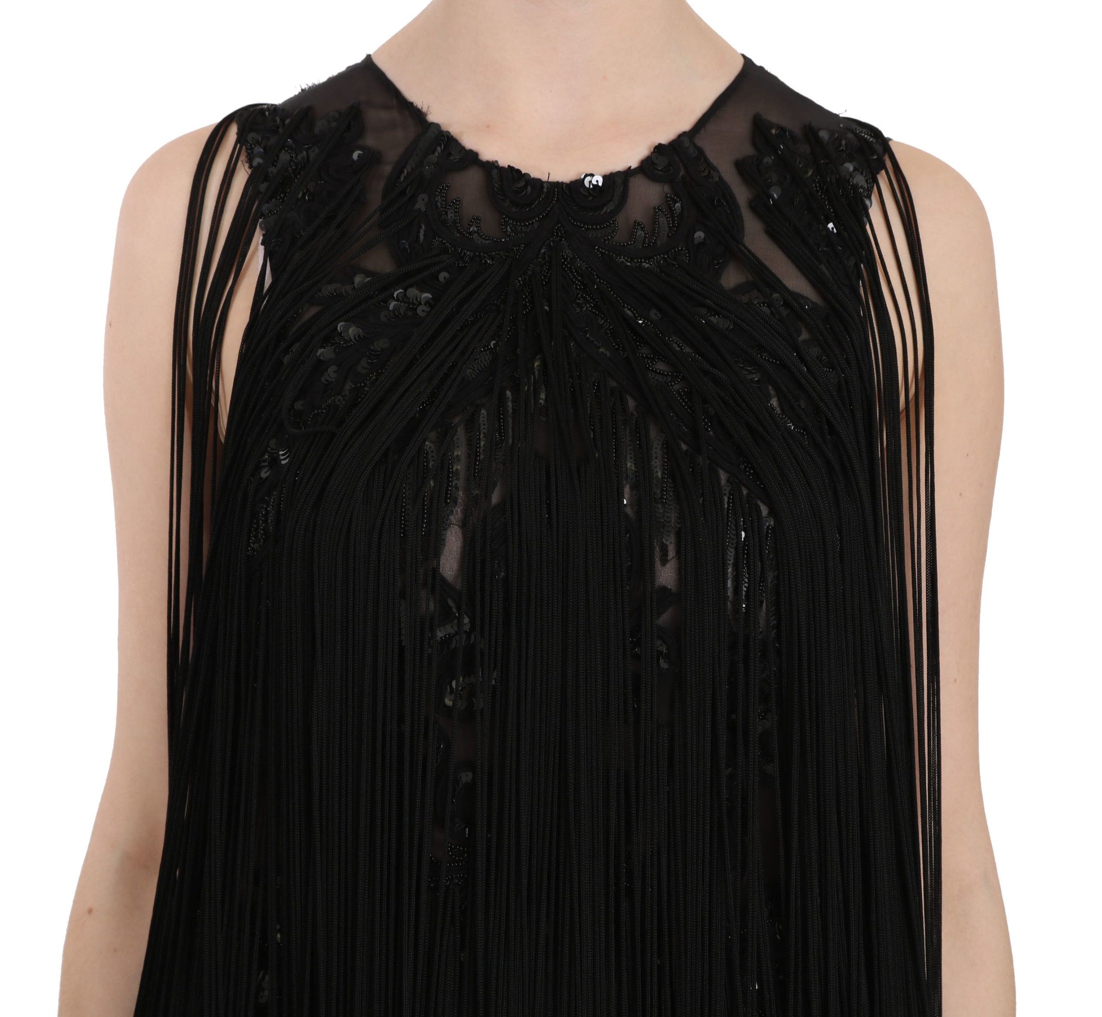 John Richmond Sheer Sequin Maxi Elegance Dress