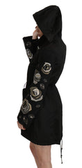 Load image into Gallery viewer, John Richmond Elegant Black Beaded Parka Jacket for Women
