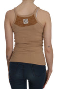 Load image into Gallery viewer, PINK MEMORIES Beige cotton spaghetti strap tank
