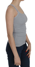 Load image into Gallery viewer, PINK MEMORIES Elegant sleeveless blouse made of light gray cotton
