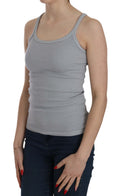 Load image into Gallery viewer, PINK MEMORIES Elegant sleeveless blouse made of light gray cotton
