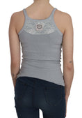 Load image into Gallery viewer, PINK MEMORIES Elegant sleeveless blouse made of light gray cotton
