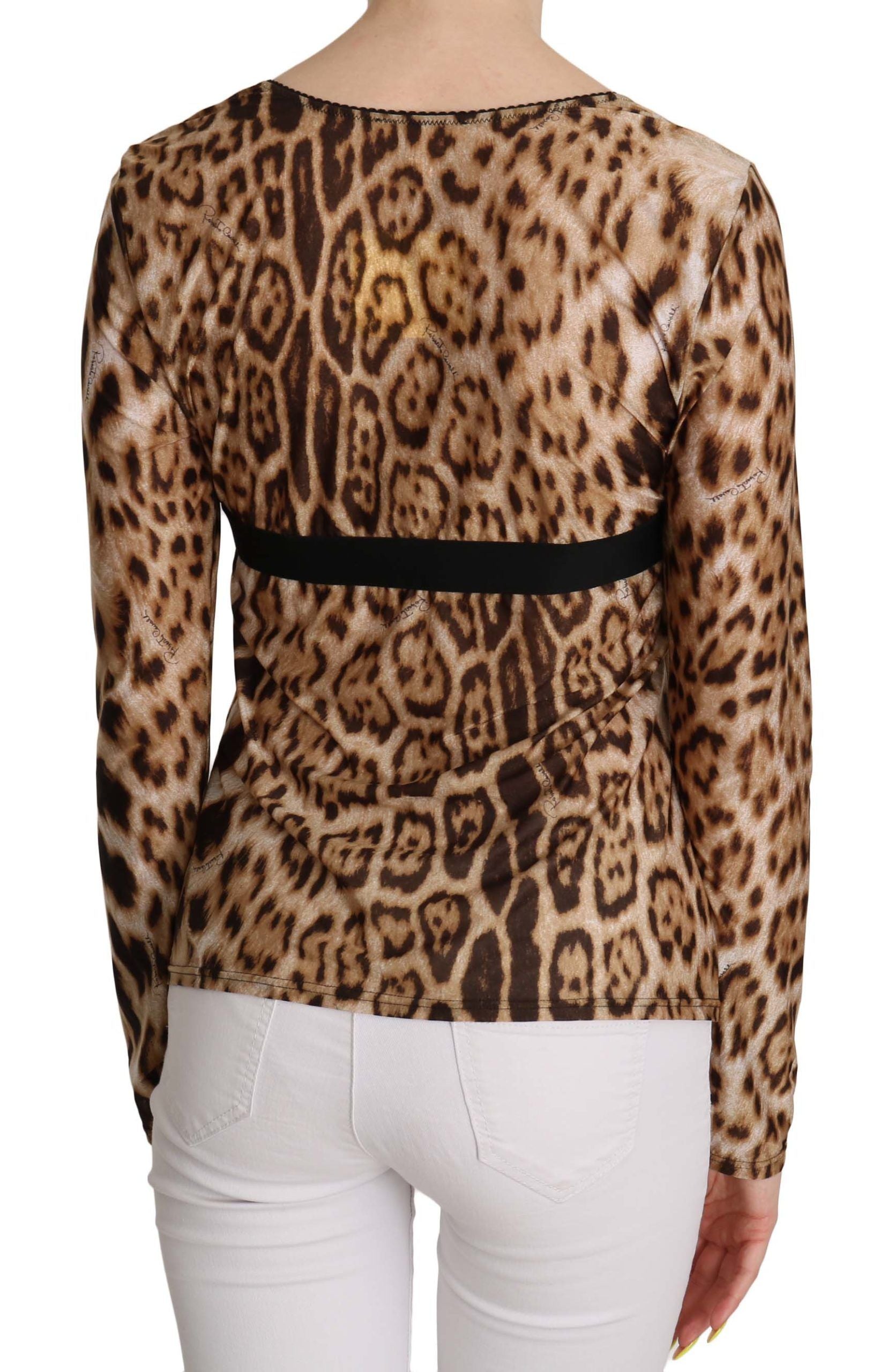 Roberto Cavalli Elegantes Leopardentop mit langen Ärmeln