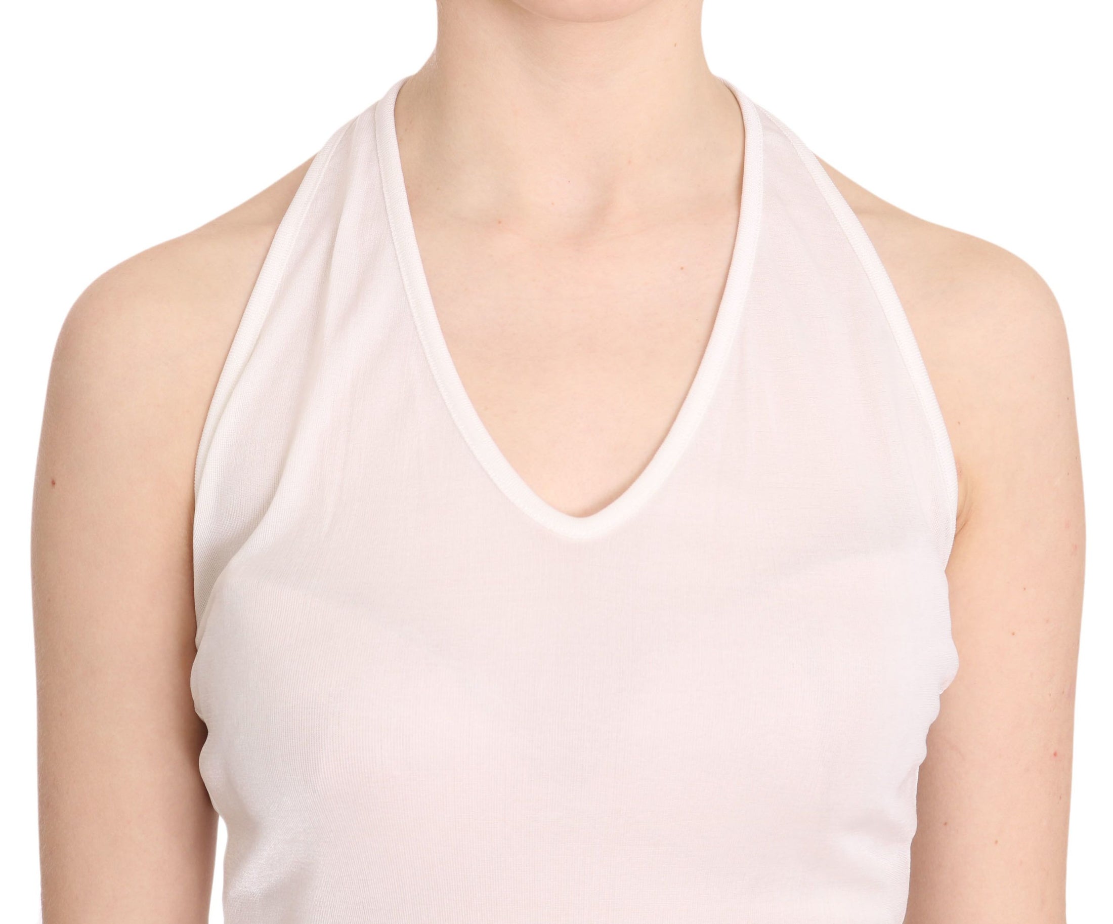 GF Ferre Elegantes weißes Neckholder-Tanktop