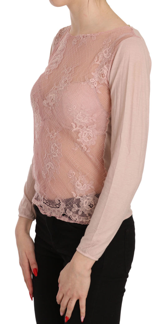 PINK MEMORIES Chic pink transparent cotton blouse