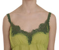 Load image into Gallery viewer, PINK MEMORIES Elegant green linen tank top with lace
