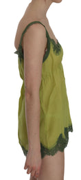 Load image into Gallery viewer, PINK MEMORIES Elegant green linen tank top with lace
