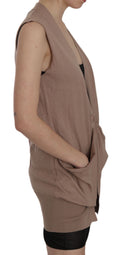 Load image into Gallery viewer, PINK MEMORIES Chic sleeveless cotton knitted vest - Elegant brown
