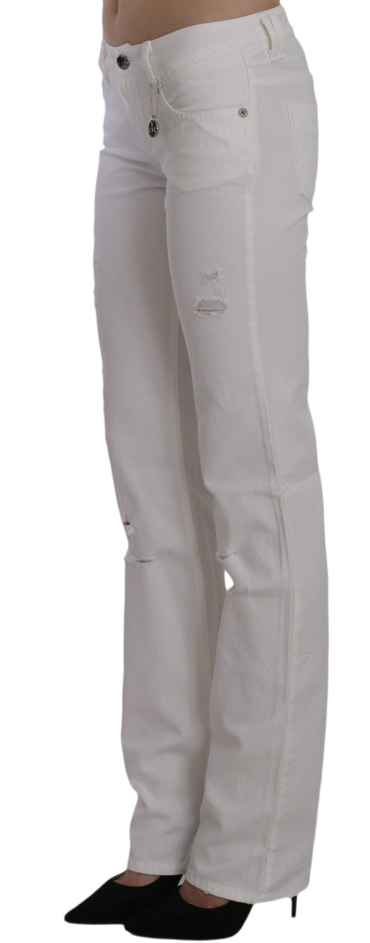 Costume National Chic white cotton slim fit jeans