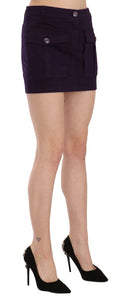 Load image into Gallery viewer, GF Ferre Elegant purple high waist A-line mini skirt
