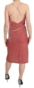 Load image into Gallery viewer, PINKO Pink silk blend lace midi dress with side slit
