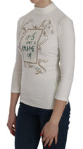 Load image into Gallery viewer, Exte Chic white printed blouse with turtleneck
