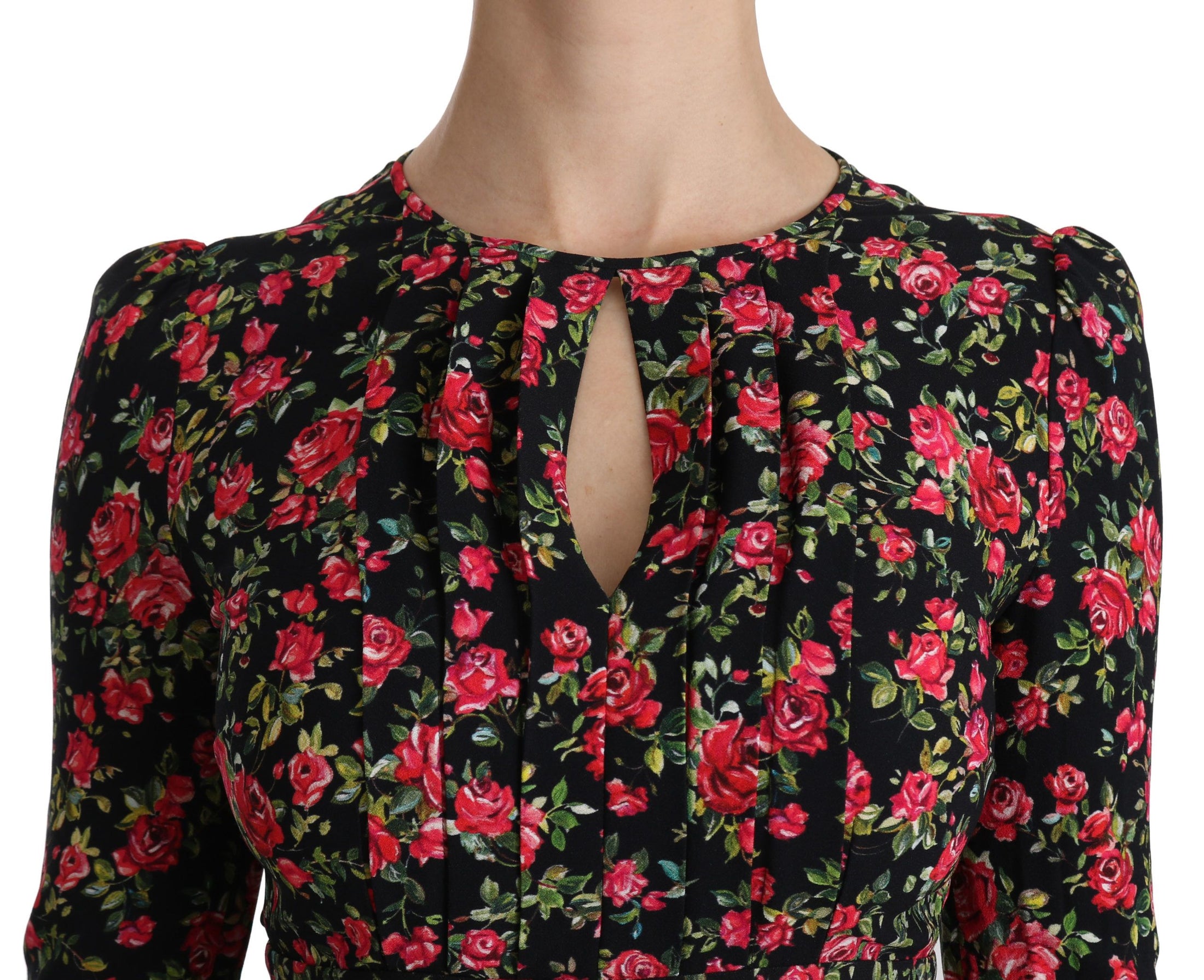 Dolce & Gabbana Knielanges Kleid mit floraler A-Linie aus Viskose