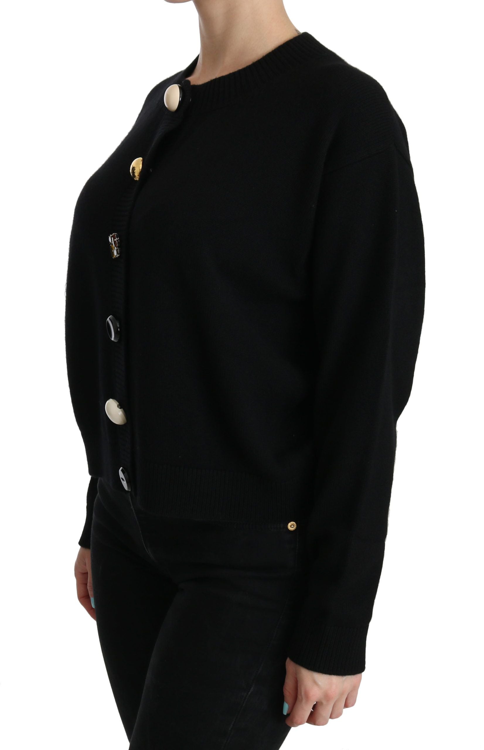 Dolce & Gabbana Elegantes schwarzes Kaschmir-Cardigan-Top