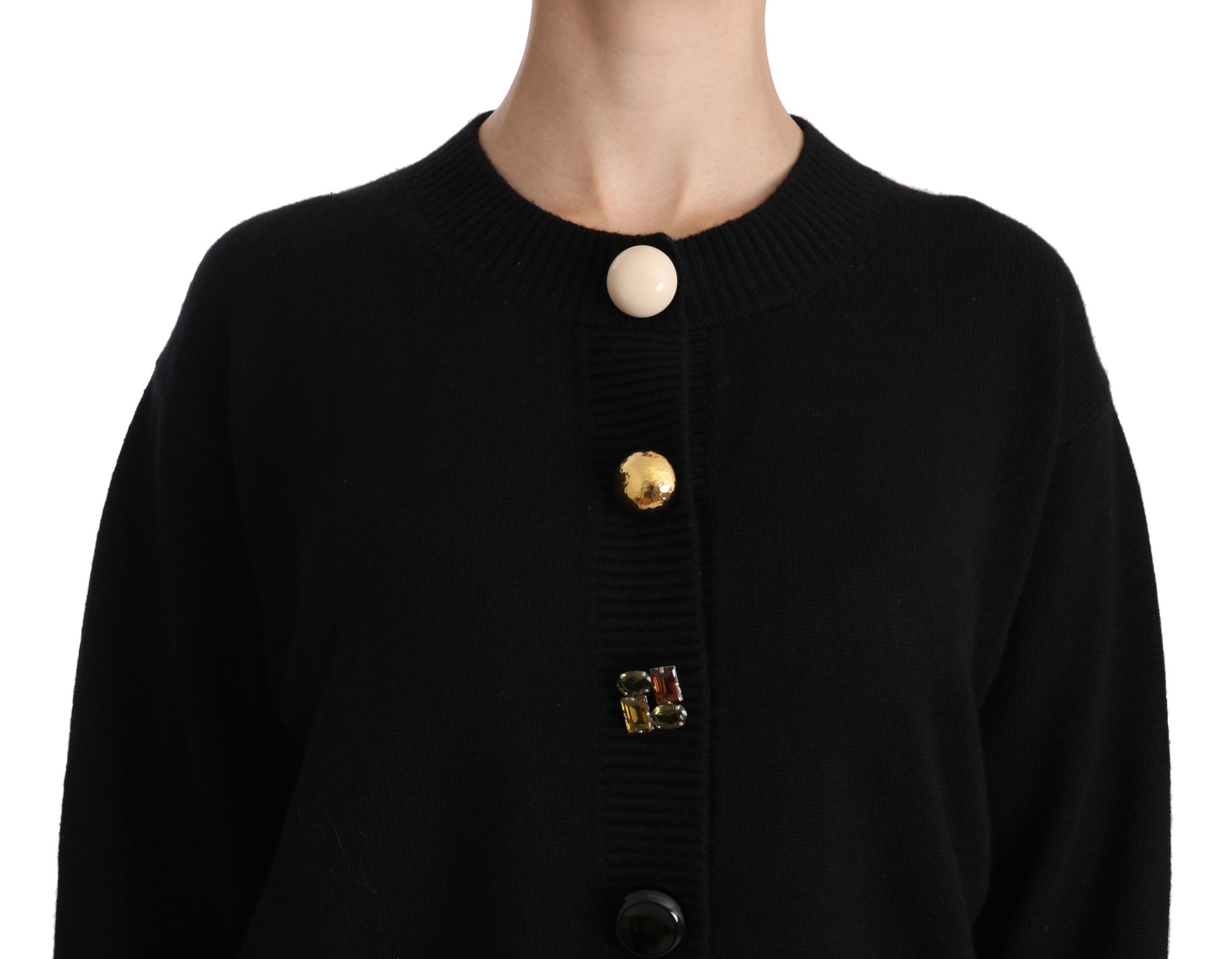 Dolce & Gabbana Elegantes schwarzes Kaschmir-Cardigan-Top