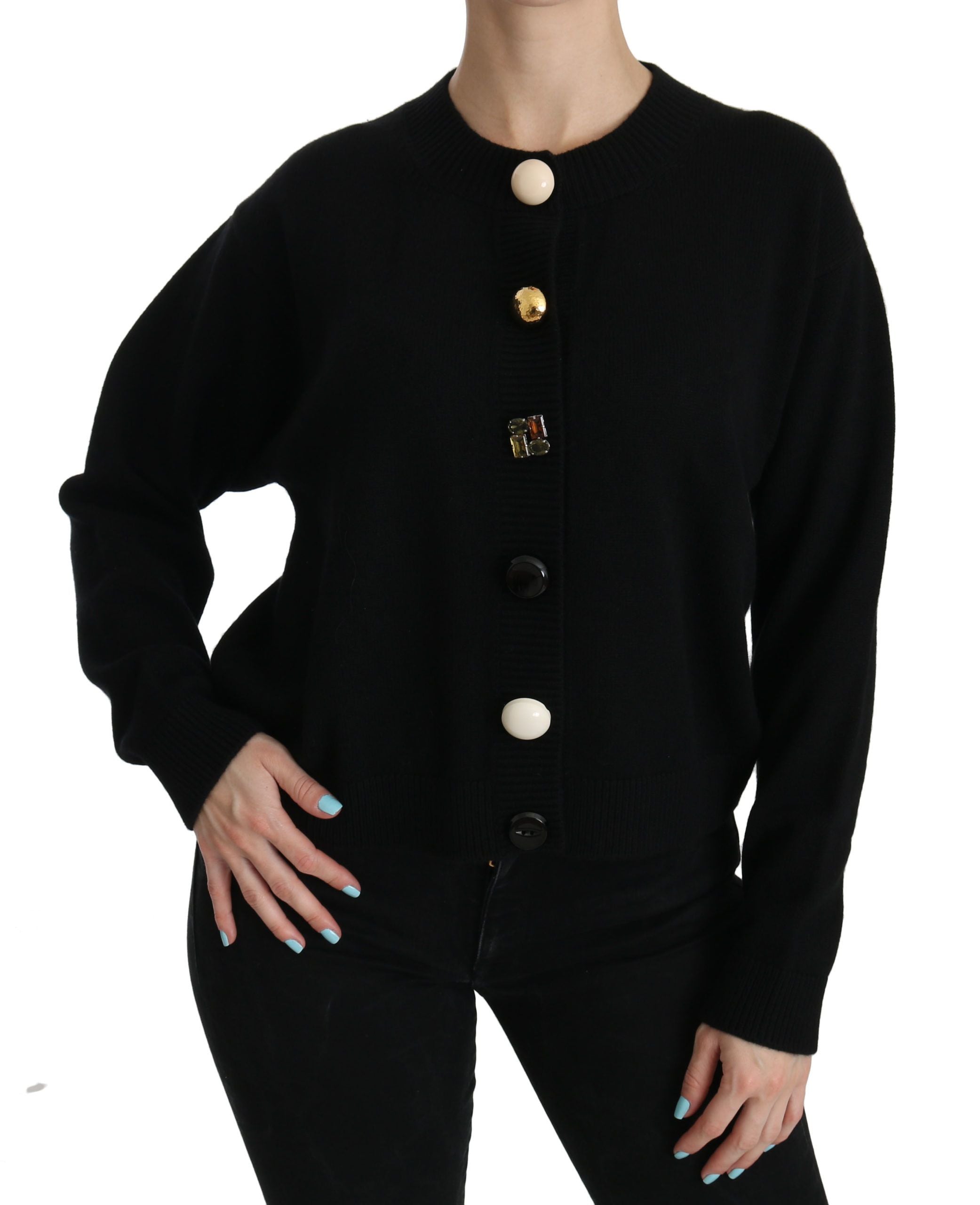 Dolce & Gabbana Elegantes schwarzes Kaschmir-Cardigan-Top