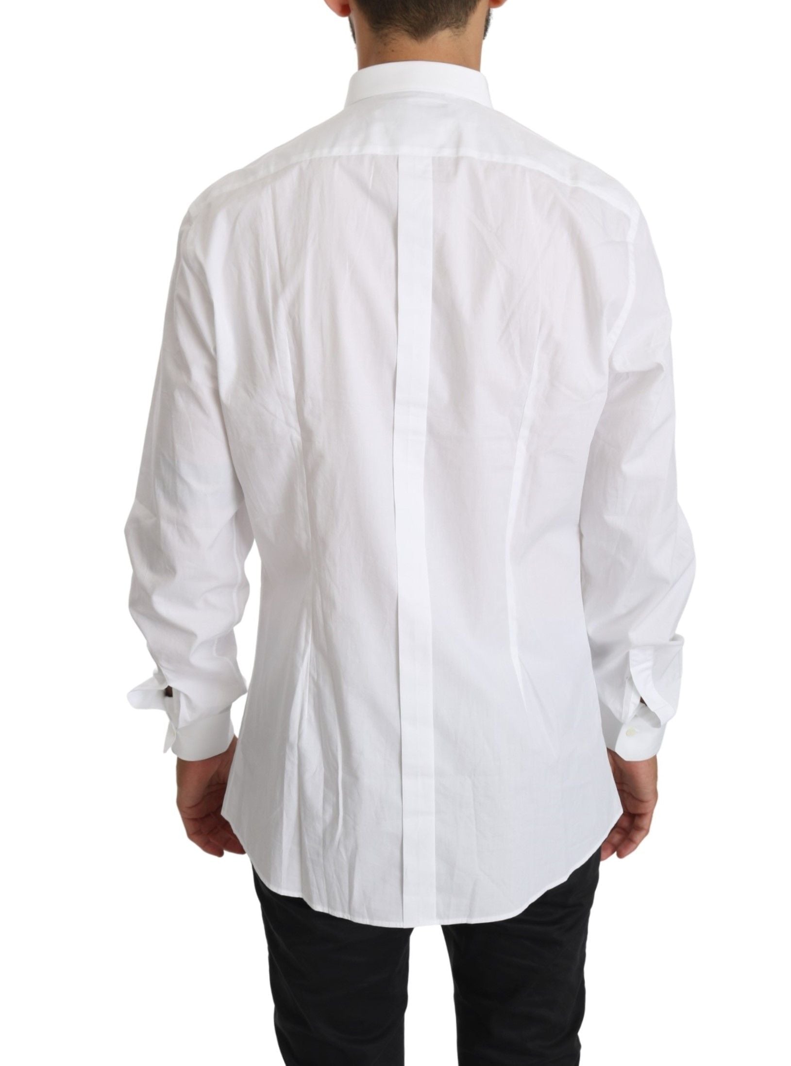 Dolce &amp; Gabbana Elegant shirt in white cotton with a gold fit