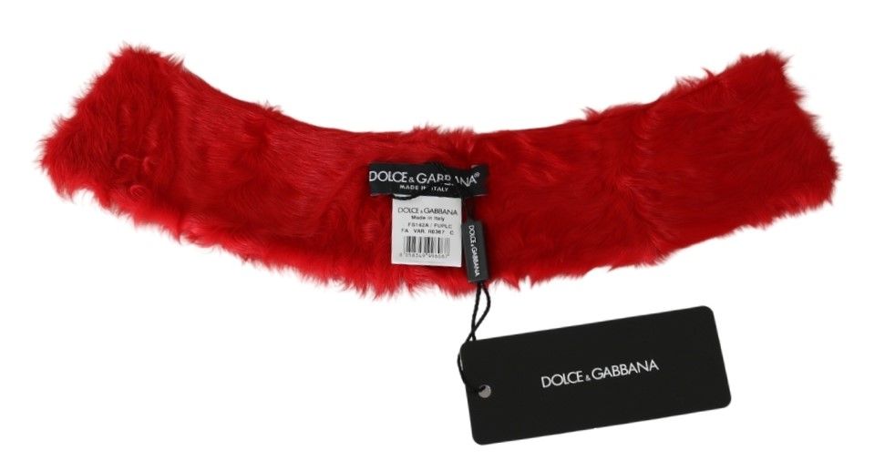 Dolce & Gabbana Eleganter roter Lammfellschal