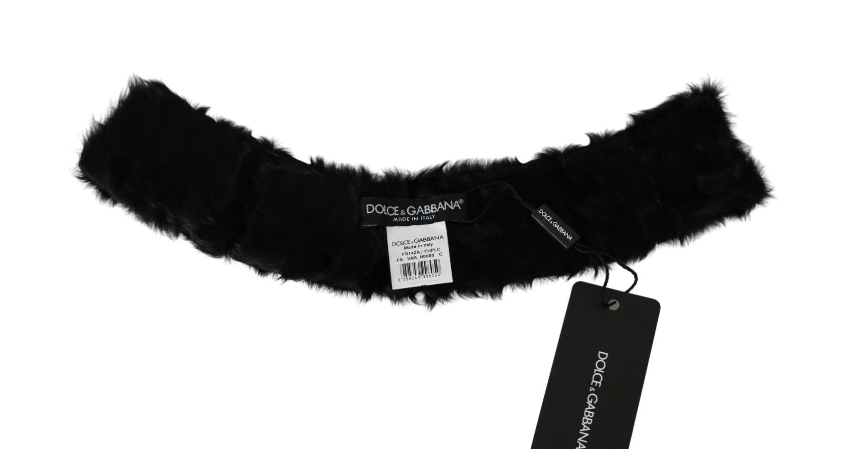 Dolce & Gabbana Elegantes schwarzes Lammfell-Tuch