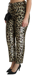 Load image into Gallery viewer, Dolce & Gabbana Chic leopard sequin high waist trousers
