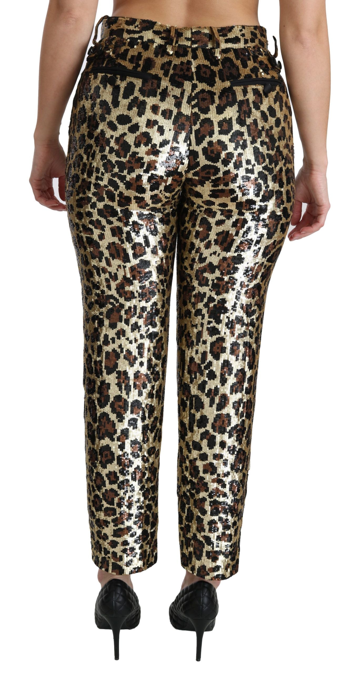 Dolce &amp; Gabbana Chic leopard sequin high waist trousers