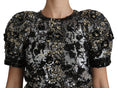 Load image into Gallery viewer, Dolce & Gabbana Paillettenbesetztes, kristallverziertes Top mit Rundhalsausschnitt
