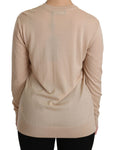 Load image into Gallery viewer, Dolce & Gabbana Elegant beige cashmere blouse with a lace crew neck
