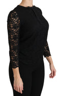 Load image into Gallery viewer, Dolce & Gabbana Elegant black lace crew neck blouse
