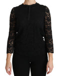 Load image into Gallery viewer, Dolce & Gabbana Elegant black lace crew neck blouse
