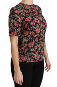 Load image into Gallery viewer, Dolce & Gabbana Elegant Black Floral Crew Neck Top
