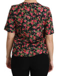 Load image into Gallery viewer, Dolce & Gabbana Elegant Black Floral Crew Neck Top
