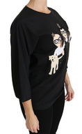 Load image into Gallery viewer, Dolce & Gabbana Elegant Black Silk Stretch Top with Embroidery
