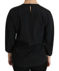 Load image into Gallery viewer, Dolce & Gabbana Elegant Black Silk Stretch Top with Embroidery
