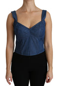 Load image into Gallery viewer, Dolce & Gabbana Elegant sleeveless bustier top in blue
