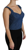 Load image into Gallery viewer, Dolce & Gabbana Elegant sleeveless bustier top in blue
