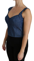 Load image into Gallery viewer, Dolce & Gabbana Elegant sleeveless bustier top in blue
