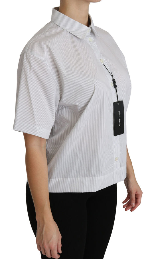 Dolce &amp; Gabbana Elegant white cotton polo shirt