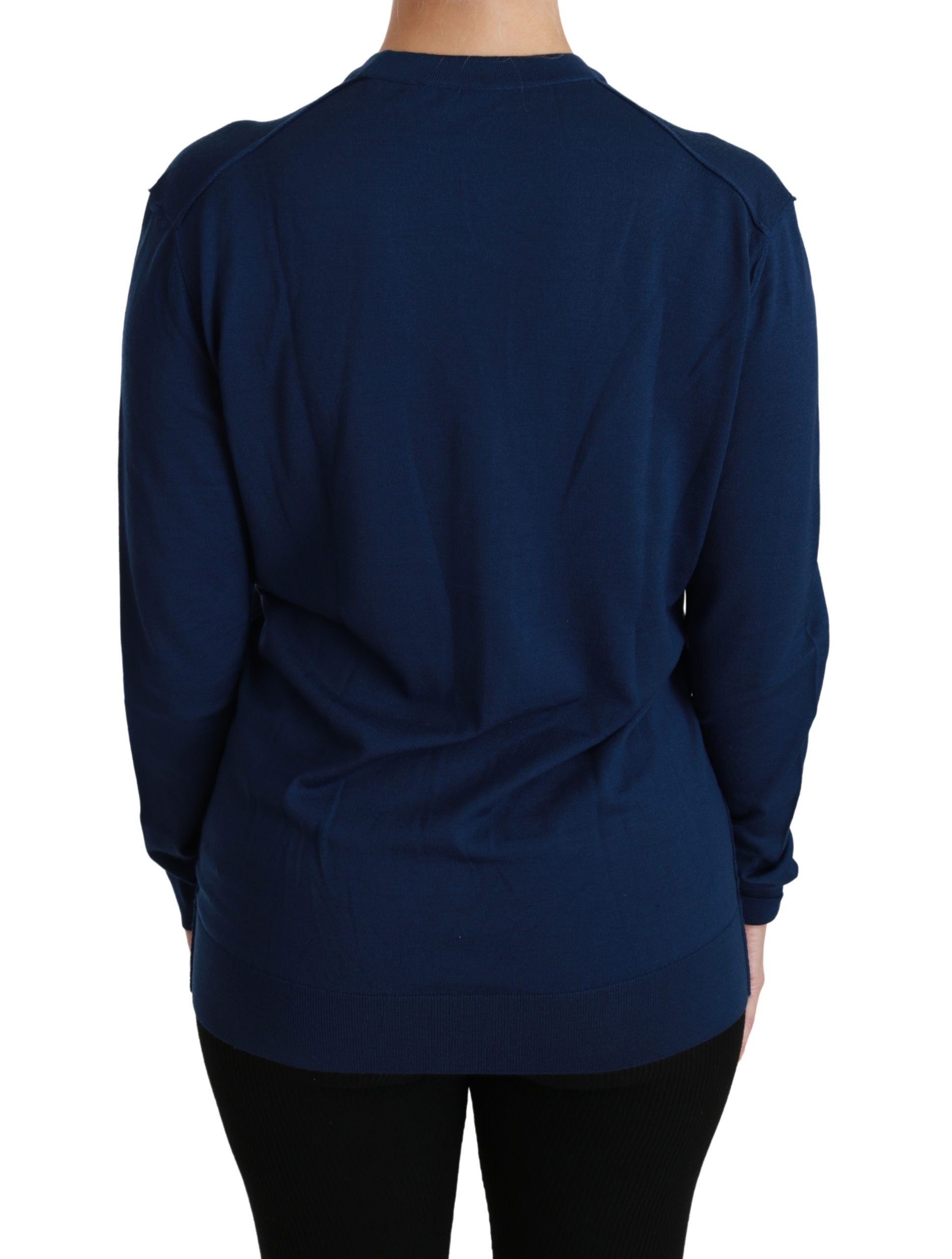 Dolce & Gabbana Eleganter Blauer Cardigan aus Schurwolle