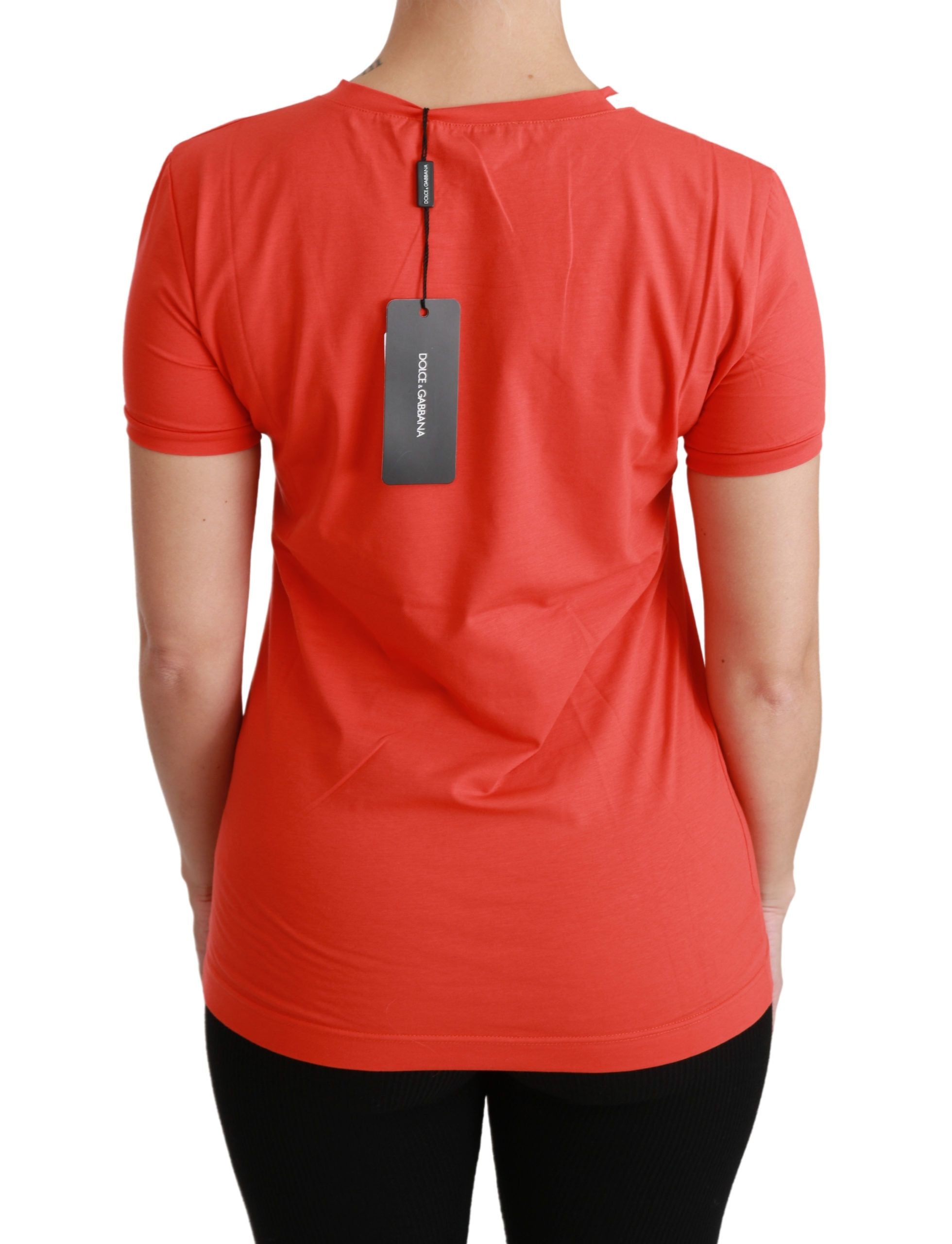 Dolce & Gabbana Elegantes rotes Kurzarm-T-Shirt mit Rundhalsausschnitt