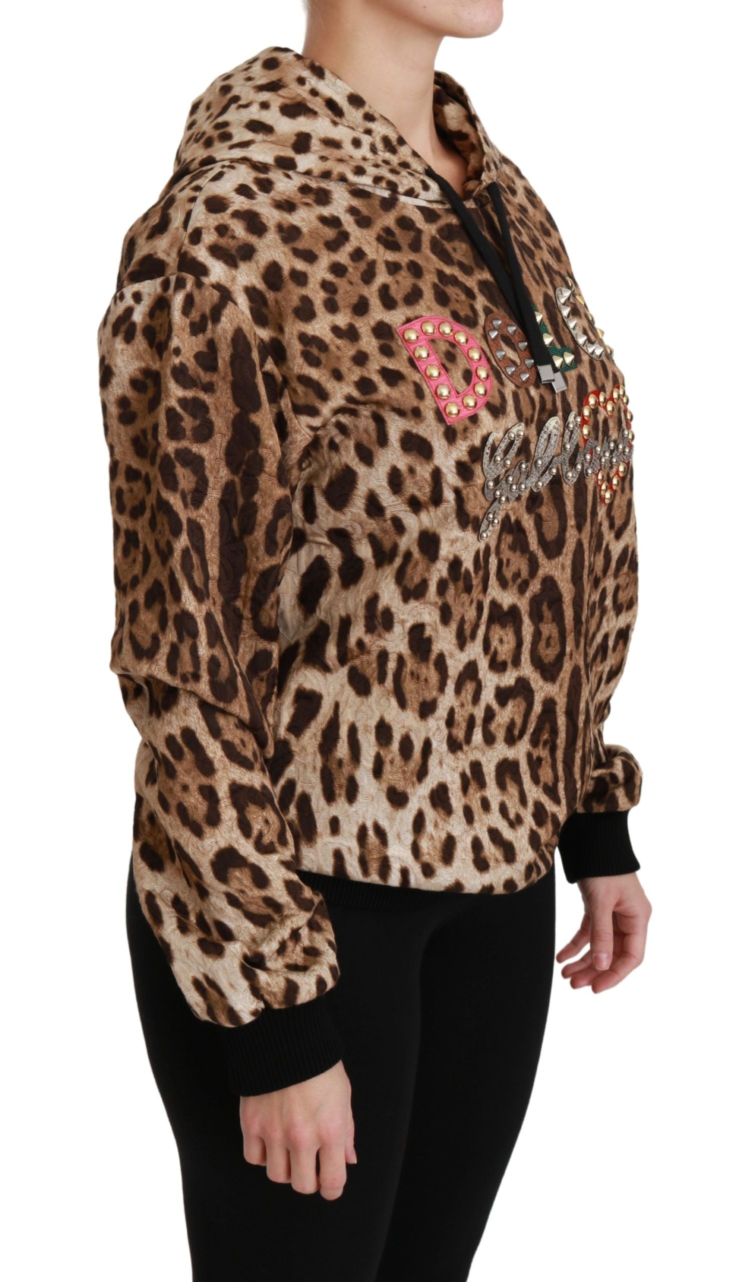 Dolce & Gabbana Eleganter Kapuzenpulli mit Leopardenmuster