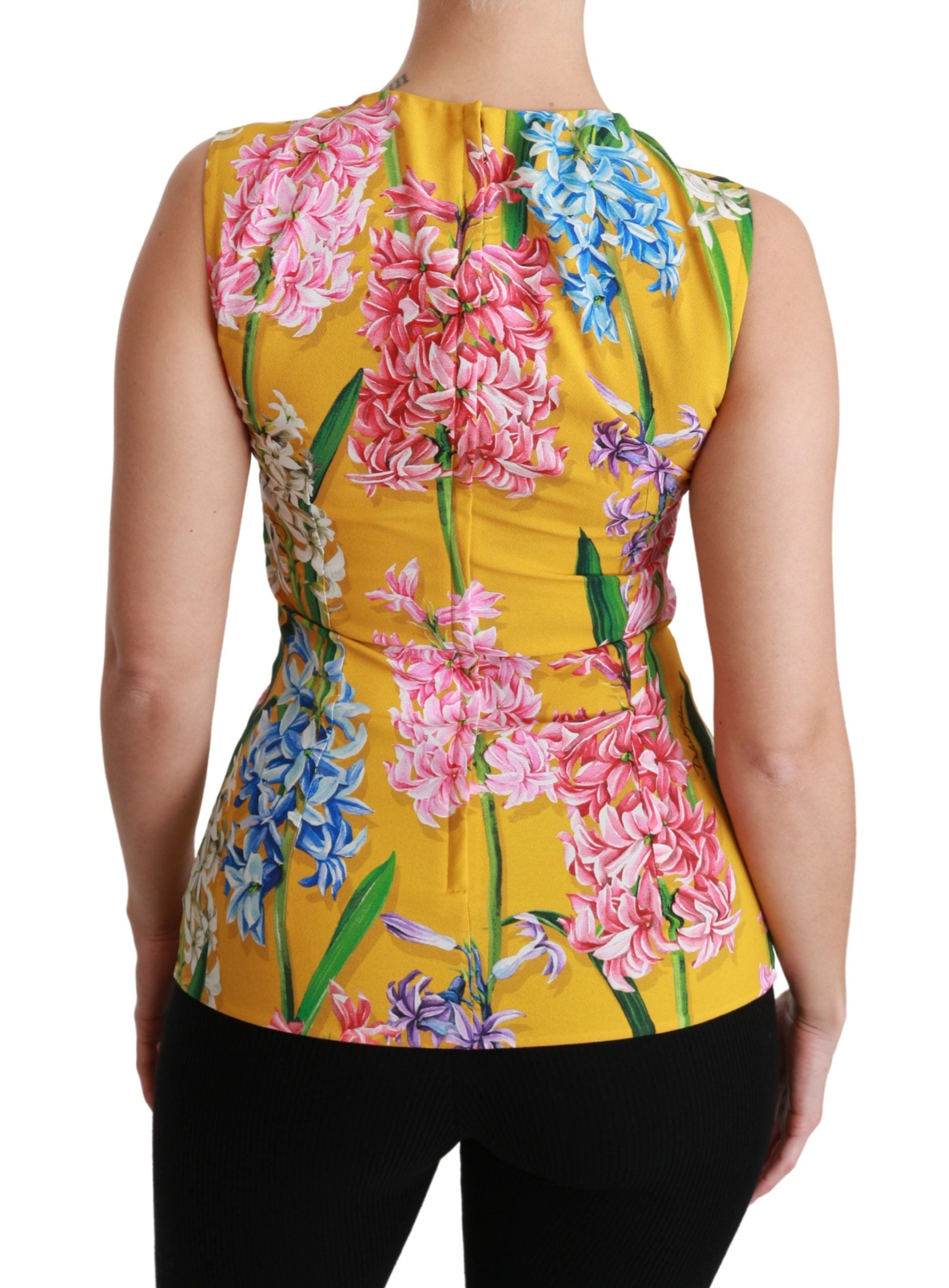 Dolce & Gabbana Sunshine Floral Crewneck ärmellose Bluse